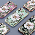Hontinga for Vivo V17 Back Cover With Lanyard Luxury 6D Plating Shiny Flower Case Soft Silicone Square Mobile Cover. 