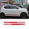 2PCS Turbo RS Side Skirt Stripes Car Styling Door Decor Stickers Auto Customized Body Decal Racing SportFor Suzuki ALTO. 