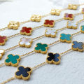 [ New ] High Version Clover Bracelet Female Titanium Steel Light Luxury 18k Niche Design Non-Fading Bracelet Chain. 