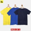 The Shop - Pack Of 3 - Multicolor Basic Round Neck Plain T Shirt For Boys & Girls Kids, 1 Year To 14 Years - PT1-HG3. 