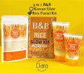 B&B Rice Facial Kit Organic Brightening Glow Korean 3 In 1 Face Scrub ...