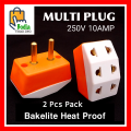 2 Pcs Multi Plug Electric Plugs and Power Socket for Household Electrical Appliances Multi Plug. 
