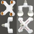 4 in 1 E27 2 Heads Lamp Bulb Holder Light Base LED Converter Adapter Socket Splitter. 