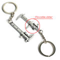 Mental Movable Vernier Caliper Ruler Model Keychain Mini Vernier Caliper Key Ring Car Turbo Key Chain Gauge Tool. 