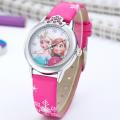 Frozen Elsa Watch Girls Cute Cartoon Leather Strap Children Princess Anna Kids Watches Student Wristwatches Clock Gifts. 