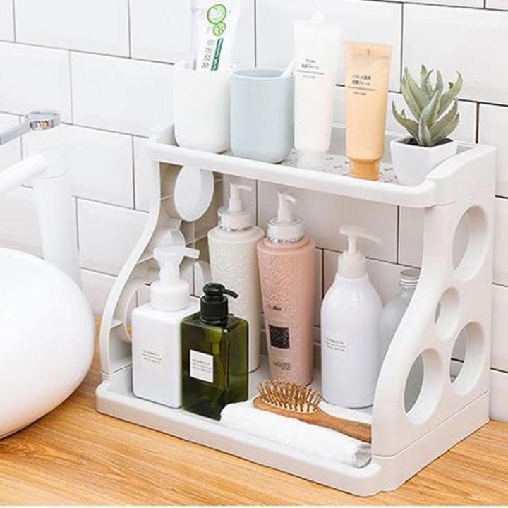 【FUN LIVE】 Kitchen Bathroom Storage Rack Double Layer Shelf