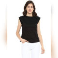 AL FAJAR Cap Sleeves Sleeveless Half Sleeves Cotton Stylish Tshirt T-Shirt T Shirt Top For Women For Girls. 