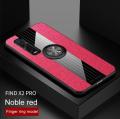 icasecover for OPPO Find X2 Pro Black Hard Case Hybrid Shockproof Fabric Silicone Splicing Color Car Magnetic Ring Buckle Back Cover. 