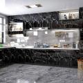 60cm × 200cm Self Adhesive Black / White , Black Gold Marble Sheet for Kitchen - Anti Oil and Heat Resistant Wallpaper. 