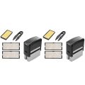 Self Inking Stamp Set Custom Personalised DIY with Tweezers Kit Black. 