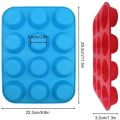 Silicone Cupcake Mold Muffin Tray Tin Cupcake Pan 12-Cup Cavities. 