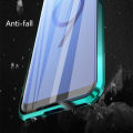 Biruiqu For Samsung Galaxy S9 S9 Plus Magnetic Absorption Case Metal Frame Shockproof Double Sided Tempered Glass Magnetic Case Cover. 