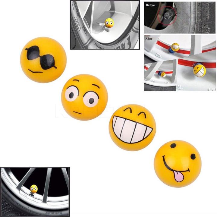 4Pcs%20Smile%20Face%20Car%20Bike%20Motorcycle%20Tire%20Wheel%20Caps%20Dust%20Covers%20-%20Image%204