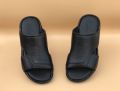 Leather Slipper For Men - Color Black. 