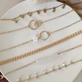 Super 6Pcs/set Boho Bracelet Set Women Tassels Leaves Circular Chains Bangle Jewelry. 