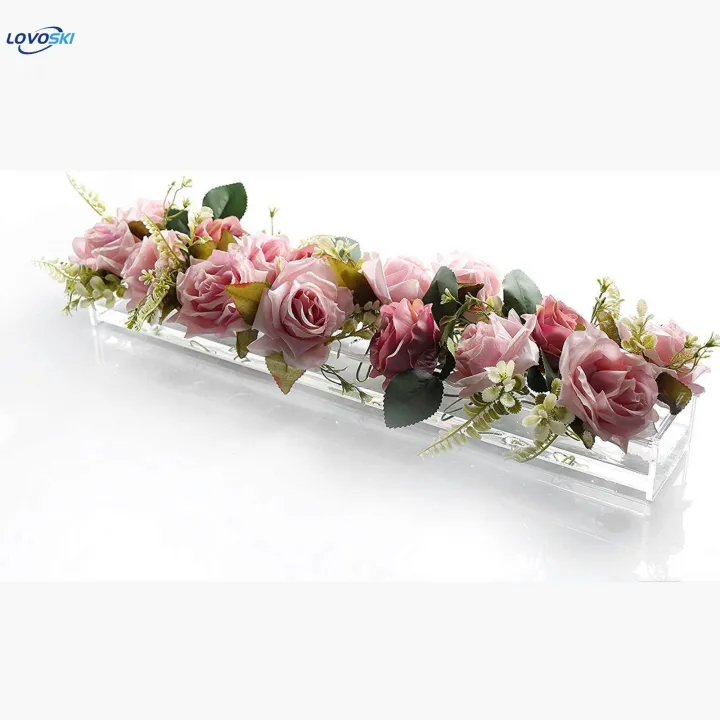 Acrylic%20Flower%20Vase%20Clear%20Vase%20Rectangular%20Low%20Flowers%20Container%20Modern%20Vase%20for%20Table%20Vase%20for%20Dining%20Table%20Office%20Decoration%20,%2012%20Holes%20-%20Image%207