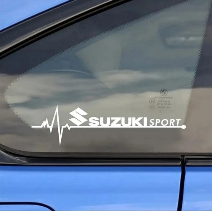 Suzuki Heart Beat Sticker Suzuki Logo Sticker- Heart Beat Sticker Fit For Car Side Window Sticker (2 PS)