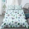 Koala Duvet Cover Set Cartoon Leaves Baby Bear Australian Wildlife Themed Bedding Set for Kids Boys Queen Size Comforter Cover. 
