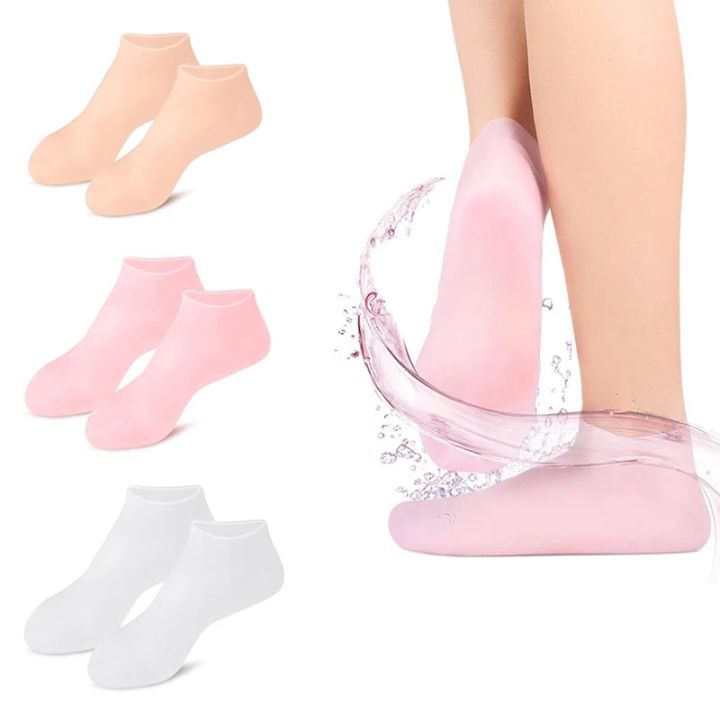 1 Pair Silicone Moisturizing Gel Heel Socks Exfoliating And Preventing Dryness Foot Skin Rejuvenation Foot Care Elastic Sock Eatop