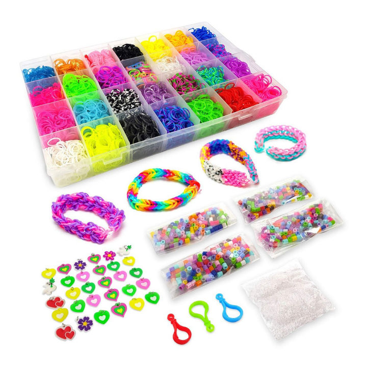 RUBBER BAND TWISTER SET LOOM 4400 WITH TOOLS, CHARMS AND S-CLIPS