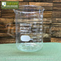 2000 ml IwakiPyrex-Beaker, Low Form Griffin, Borosilicate 3.3 Glass, Double Scale, Graduated. 