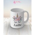 Laiba name unicorn mug. 