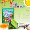Kids Water Coloring Book Set - Quick Dry Reusable Magic Painting Board with Magic Pen - Educational Drawing book for Toddlers- Assorted Colors - Art Supplies for Kids - Children's Magic Coloring Book. 
