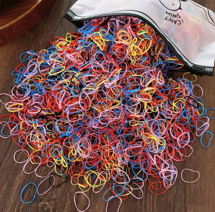 1000 Pcs Baby Girls Colorful Disposable Rubber Band - Kids Elastic Hair Band - Hair Tie Ponytail