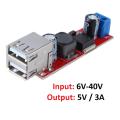 Double USB Car Charger Module input 6v to 40v Output Fix 5V 3A DC to DC Step Down Converter Module For Vehicle Mobile Charger. 