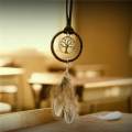 Graceful Hot Boho Key Chain Ring Metal Feather Tassels Dream Catcher Keyring Keychain Brown One Size Brown. 
