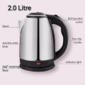 Automatic Electric Kettle (2.0 Liter) Stainless Steel 220V Electric Water Kettles Electric Kitchen Hot Water Kettle Appliances Electric Kettle Water Boiler 1500W. 