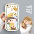 BILI for OPPO F5 / F5 Plus / F5 Youth Back Cover With Cute Fruit Girl Ring Holder Soft Transparent Colorful Wavy Phone Cases. 
