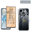 Pack of 2 - Tecno Spark Go 1 Ceramic Matte Film + Back Jelly Protector Soft Skin Vinyl Lamination wrap paper clear & 9D 21D 100D Screen Protector Best For Gaming PUBG Players PLastic Unbreakable Soft Sheet For tecno sparkgo one - semi Transparent. 