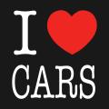 Black color I Love Cars designed wall and Car wall stickers for cars decor lovers 1 x 1 feet. 