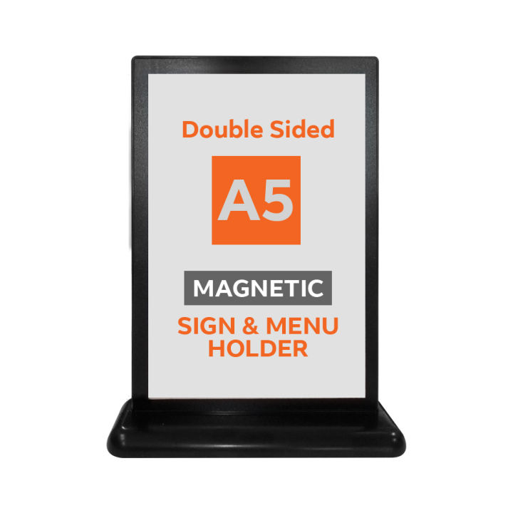 Double Sided Magnetic Menu Display Desktop Brochure Stand QR Code Stand Leaflet display A5 Size