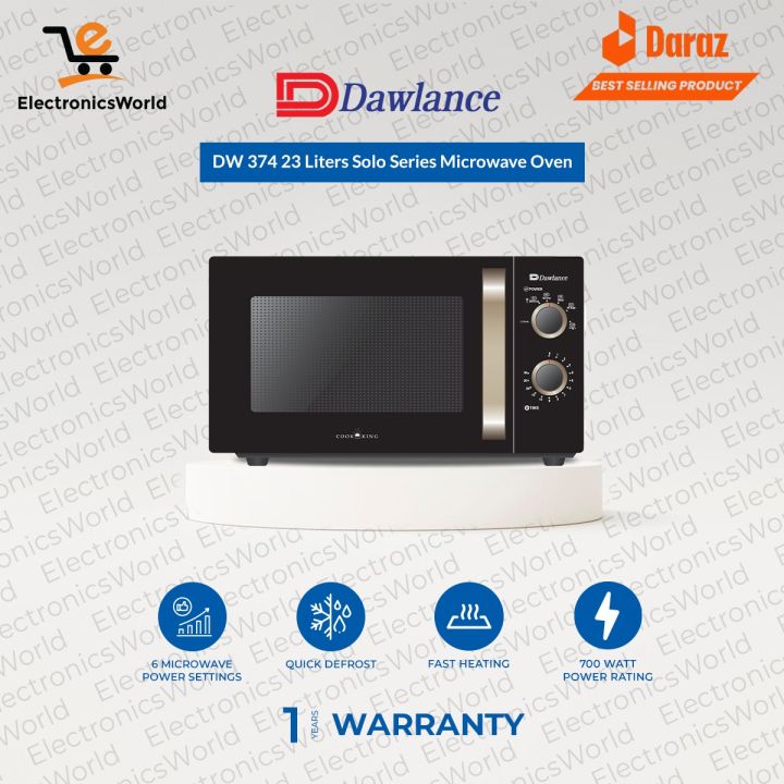 Dawlance Micro Oven | Model  DW 374 | Size 23 Liters | Solo Series | 5 Micro Power Levels | With 1 Year Warranty
