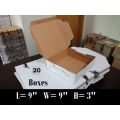 Pack of 20 White Card Board Boxes For Gift Packing. 