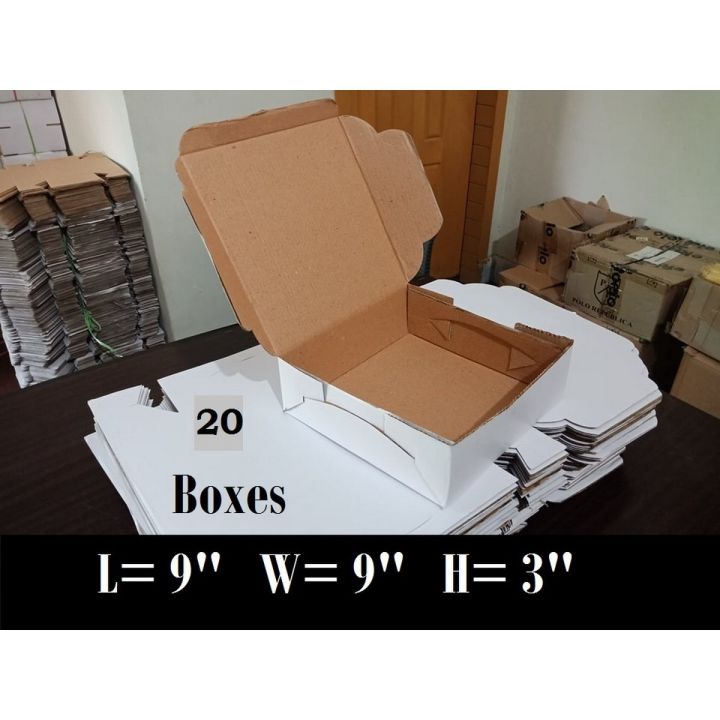 Pack of 20 White Card Board Boxes For Gift Packing