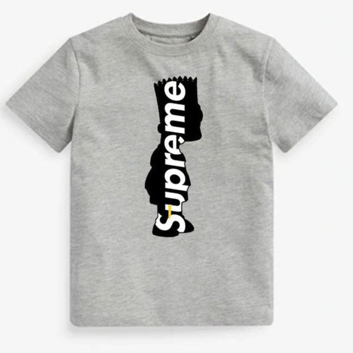 Grey Supreme Digital Cotton Printed T Shirt For Boys Daraz.pk