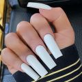 100 pcs Transparent/White Ballerina Fake Nails Coffin/Square/Almond Artificial Nails Medium Size Acrylic Nails for Nail Art Decal Full Cover Nail Tips 10 Size Transparent Fake Nails. 