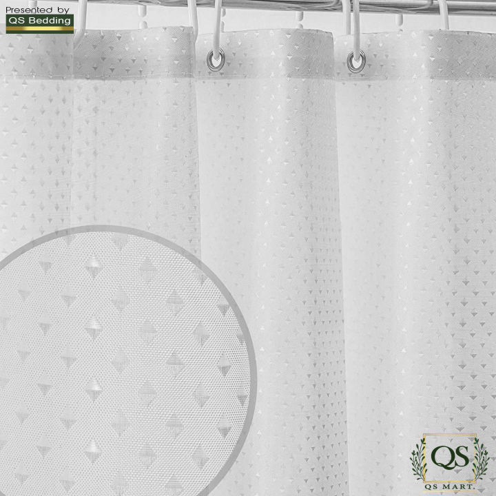 Shower Curtain Set with 12 Hooks Included - Bathroom Curtain, Bath, Waterproof & Washable QS Bedding