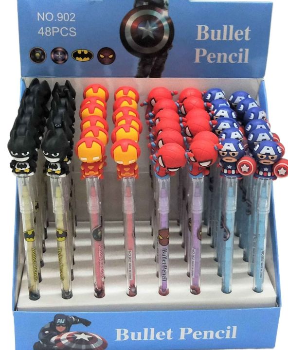 Pack of 2 Bullet Pencils | Sika Pencil | Clutch Pencil | Stylish Pencils with game top for Kids