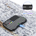 Best Quality M9 Mini Keyboard with Trackpad | 7 Color Backlight | BT + 2.4G Dongle | Compatible with Android TV Box, PC & Laptop. 