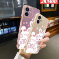 JIUMOO For Infinix Smart 6 HD Smart 6 Plus Smart 7 Case Cartoon Cute Bunny Luxury Plating Phone Cases New Square Edge Pattern Silicone Soft Casing Camera Lens Protection Shockproof Cover. 