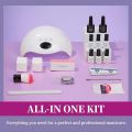 HNM 6 Colors Gel Nail Starter Kit with 48W LED Curing Lamp Base and Top Coat UV LED Soak Off Nail Polish Remover Wrap Manicure Tools Gift Set, Purple Gel Polish Full Set For Beginners DIY at Home uk import a966. 