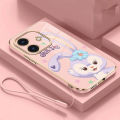 realme Note 60 Note 60x note60 50 Luxury Cute Stellalou Casing Square Edges Plating Back TPU Soft Case with Lanyard Cover. 