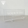Custom Acrylic Desk Nameplate, Tabletop Decoration, Transparent Acrylic, Office Desk Decoration GT011. 