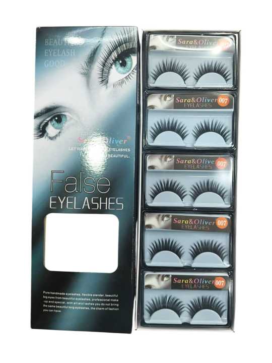 1 Pair of Sara & Oliver False Eyelashes | Natural & Wispy Lash Style for Everyday Wear | Reusable & Easy to Apply