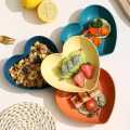 8 Pcs Multi-function Spit Bone Heart Shape Plate Set Dish Household Food Grade Plastic Spit Bone Dish Hearts Plate Set Dining Table Garbage Plates Small Plates Snakes Plate for Snacks. 