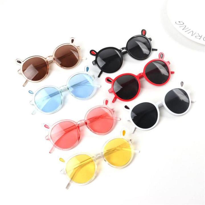 Red Black Cat Eye Eyeglasses Round Children Glasses Cat Ear Baby Boys&Girls Kids Sunglasses
